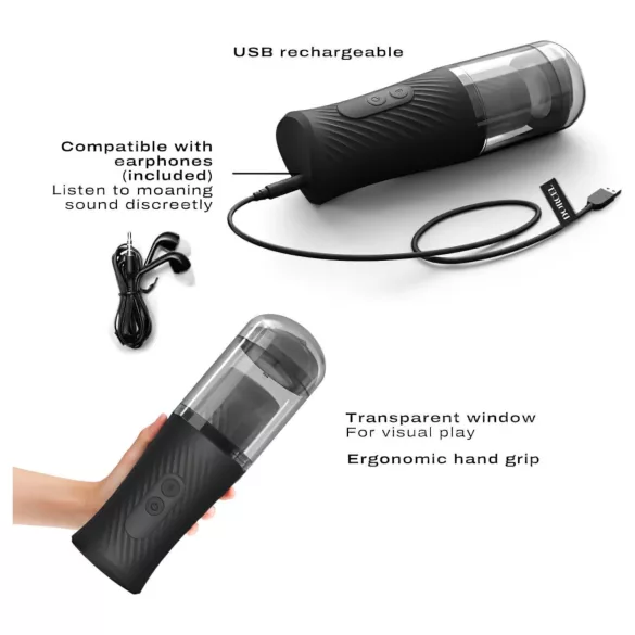 Dorcel Thrust Blow - akkus, lökő maszturbátor férfiaknak (fekete)
