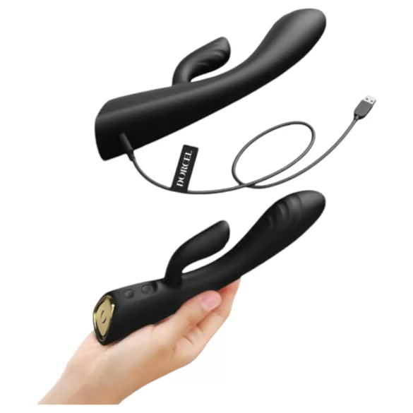 Dorcel Flexi Rabbit - melegítő csiklókaros vibrátor (fekete)