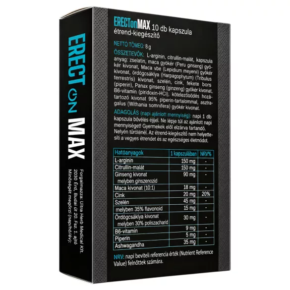 ErectOn Max - étrend-kiegészítő kapszula férfiaknak (10 db)