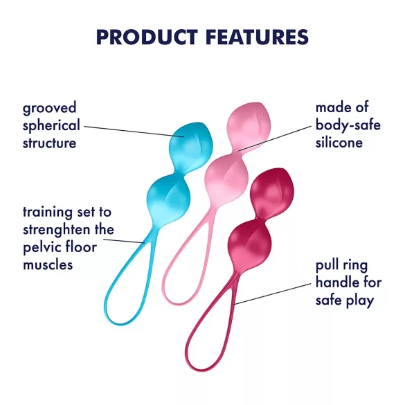 Satisfyer V Balls - gésagolyó duó szett (3 részes)