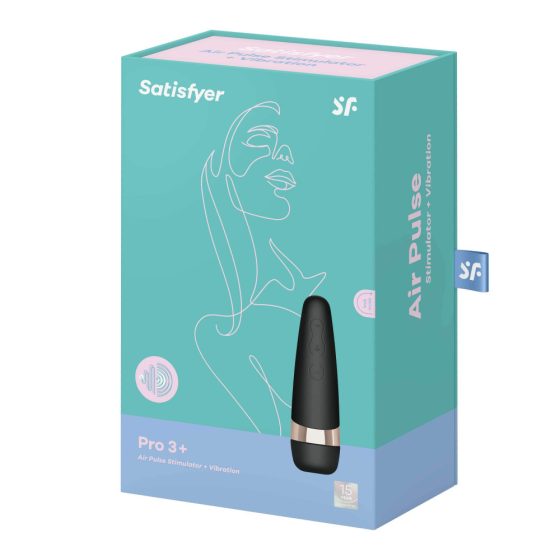 Satisfyer Pro 3+ - vízálló, akkus csiklóizgató vibrátor (fekete)