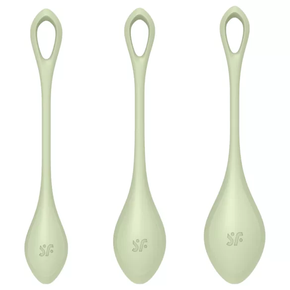 Satisfyer Yoni Power 2 - gésagolyó szett - zöld (3 részes)