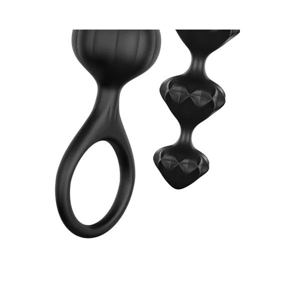 Satisfyer Love Beads - gyöngyös anál dildó szett (fekete)