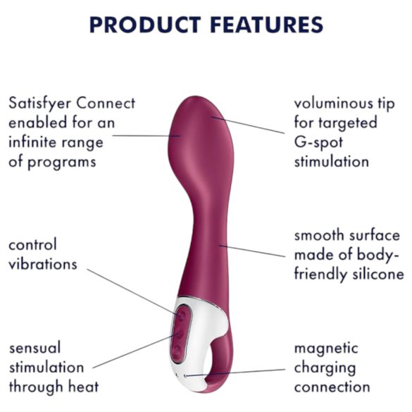 Satisfyer Hot Spot - akkus, melegítő G-pont vibrátor (piros)