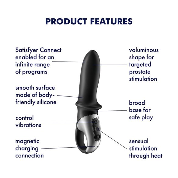 Satisfyer Hot Passion - okos melegítő anál vibrátor (fekete)