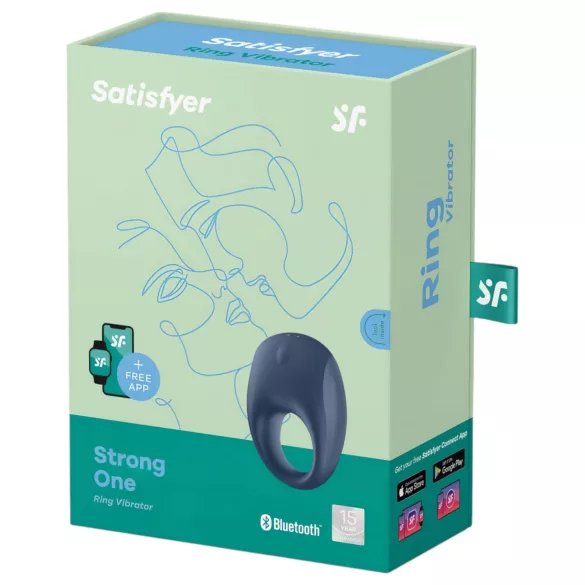Satisfyer Strong One - App-vezérelt vibrációs péniszgyűrű (kék)