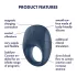 Satisfyer Strong One - App-vezérelt vibrációs péniszgyűrű (kék)