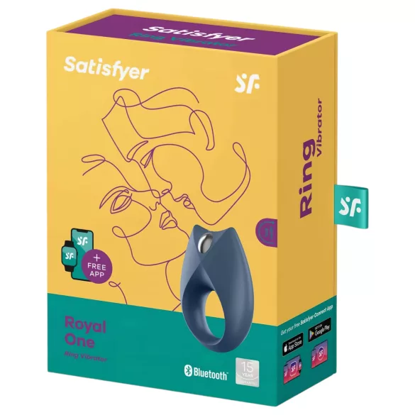 Satisfyer Royal One - App-vezérelt vibrációs péniszgyűrű (kék)