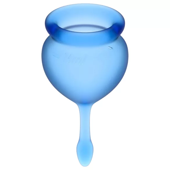 Satisfyer Feel Good - szilikon menstruációs kehely szett (kék, 2 db)