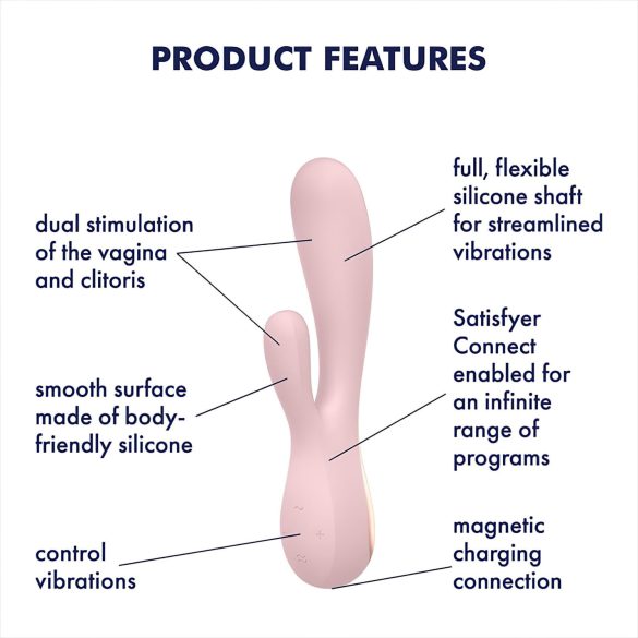 Satisfyer Mono Flex - okos vízálló vibrátor (pink)