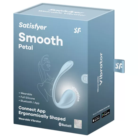 Satisfyer Smooth Petal - hordható app-vezérelt vibrotojás (kék)