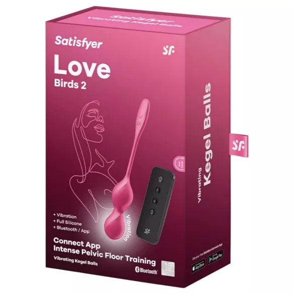 Satisfyer Love Birds 2 - App-vezérelt vibrációs gésagolyó (pink)