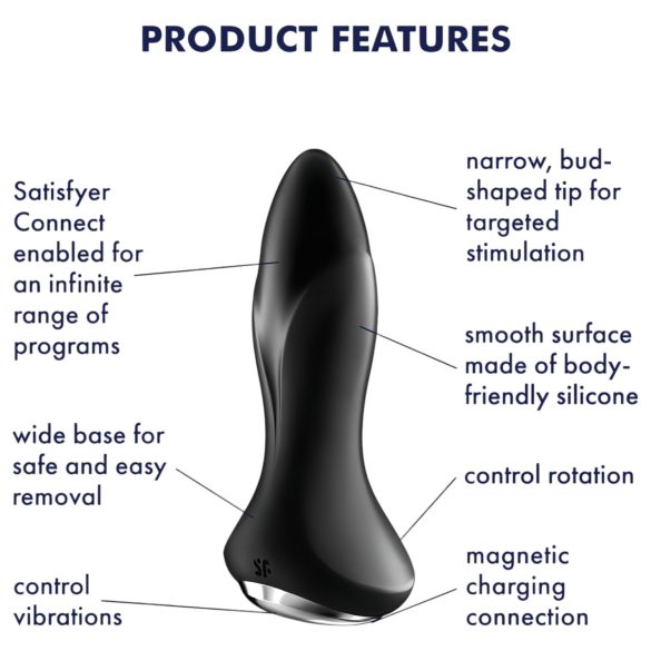 Satisfyer Rotator Plug 1 - gyöngyös anál vibrátor (fekete)
