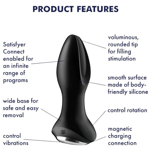 Satisfyer Rotator Plug 2 - gyöngyös anál vibrátor (fekete)