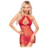 Penthouse Libido Boost - csipkés babydoll és tanga fehérnemű szett (piros)