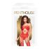 Penthouse Hot Nightfall - hullámos, nyitott necc szett (piros)