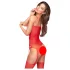 Penthouse Hot Nightfall - hullámos, nyitott necc szett (piros)