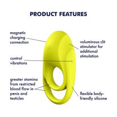   Satisfyer Spectacular - akkus, vízálló, vibrációs péniszgyűrű (sárga)