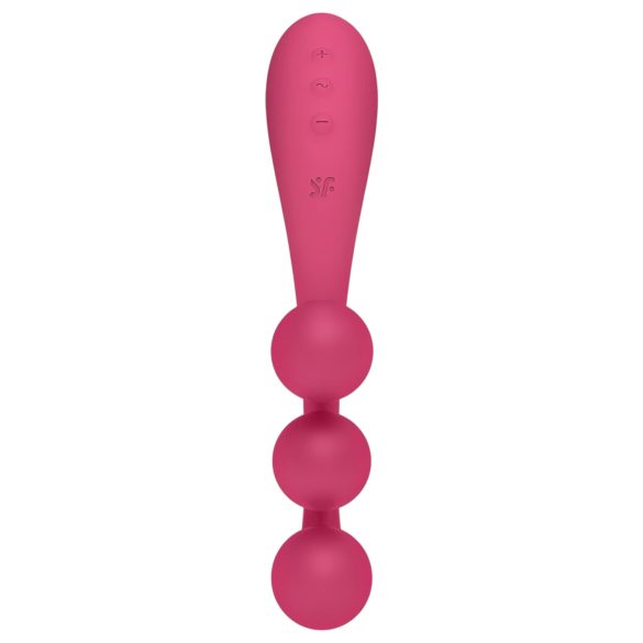 Satisfyer Tri Ball 1 - akkus, multifunkciós vibrátor (piros)
