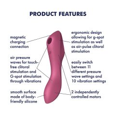   Satisfyer Curvy Trinity 3 - akkus hüvelyi és csikló vibrátor (piros)