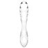 Satisfyer Dazzling Crystal 1 - kétvégű üveg dildó (átlátszó)