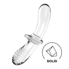 Satisfyer Double Crystal - kétvégű üveg dildó (átlátszó)   Satisfyer Double Crystal - kétvégű üveg dildó (átlátszó)