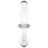 Satisfyer Double Crystal - kétvégű üveg dildó (átlátszó)