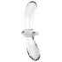 Satisfyer Double Crystal - kétvégű üveg dildó (átlátszó)