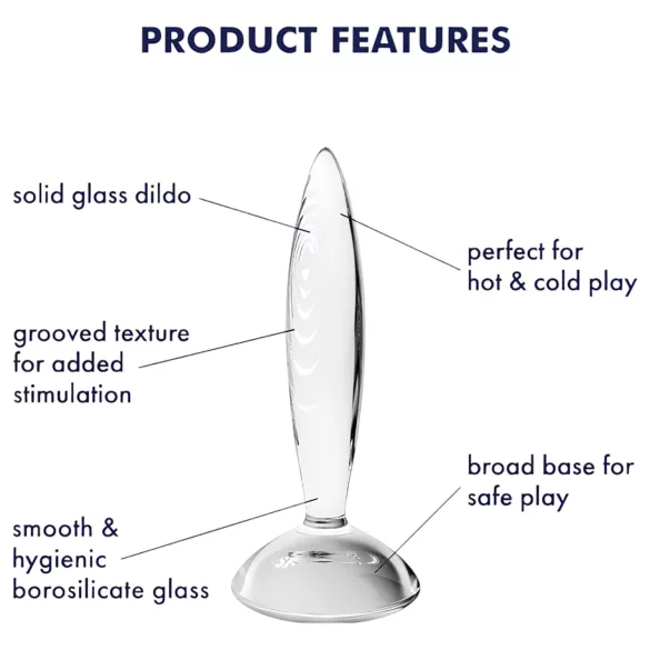 Satisfyer Sparkling Crystal - bordázott üveg dildó (átlátszó)