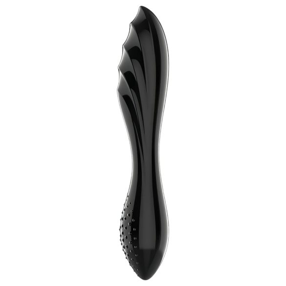 Satisfyer Dazzling Crystal 1 - kétvégű üveg dildó (fekete)