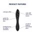 Satisfyer Dazzling Crystal 1 - kétvégű üveg dildó (fekete)