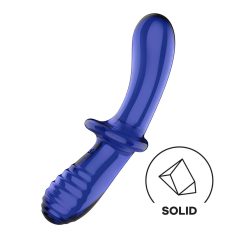 Satisfyer Double Crystal - kétvégű üveg dildó (kék) Satisfyer Double Crystal - kétvégű üveg dildó (kék)