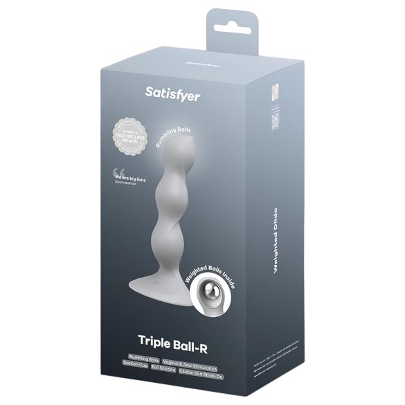 Satisfyer Triple Ball-R - gyöngyös dildó (szürke)