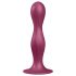 Satisfyer Double Ball-R - tapadókorongos súlyozott dildó (piros)