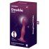 Satisfyer Double Ball-R - tapadókorongos súlyozott dildó (piros)