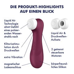   Satisfyer Pro 2 Gen3 - okos, akkus, léghullámos csiklóizgató (bordó)