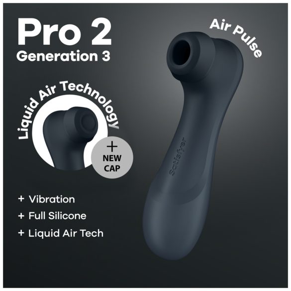 Satisfyer Pro2 Gen3 - léghullámos csiklóizgató (sötét szürke)