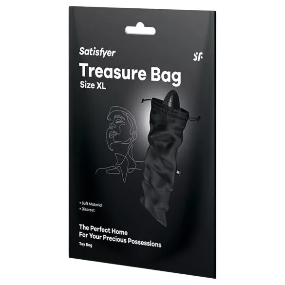 Satisfyer Treasure Bag XL - diszkrét szexjáték tároló táska - nagy (fekete)