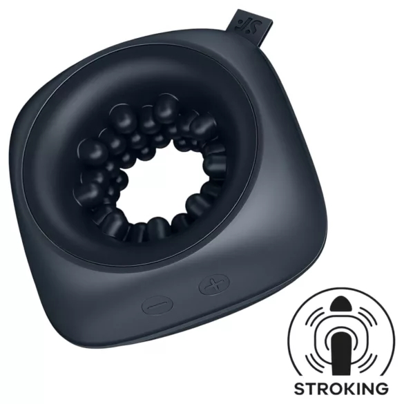 Satisfyer Ring Stroker - akkus, vibrációs maszturbátor (fekete)