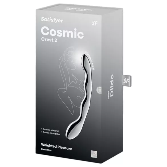 Satisfyer Cosmic Crest 2 - hullámos acéldildó (ezüst)