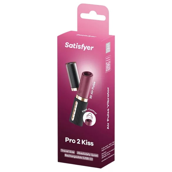 Satisfyer Deep Kiss - léghullámos rúzs vibrátor (fekete)