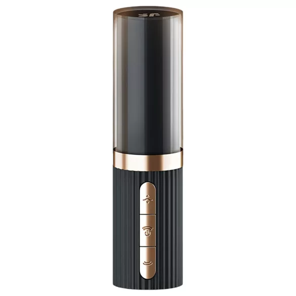 Satisfyer Deep Kiss - léghullámos rúzs vibrátor (fekete)