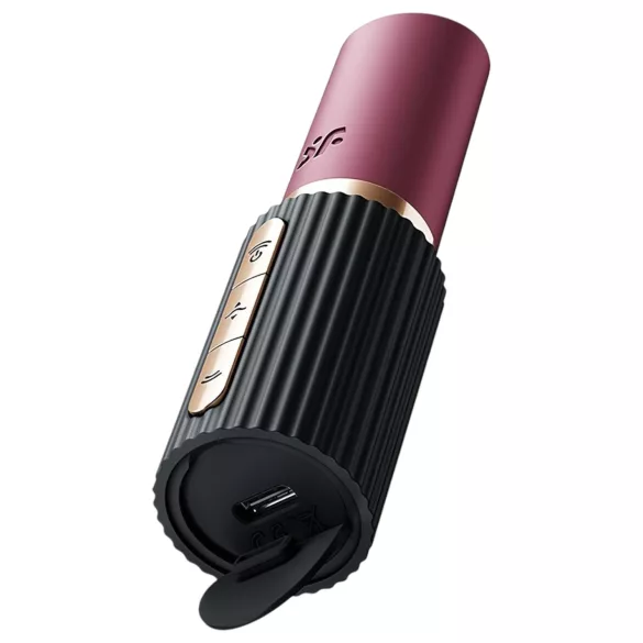 Satisfyer Deep Kiss - léghullámos rúzs vibrátor (fekete)