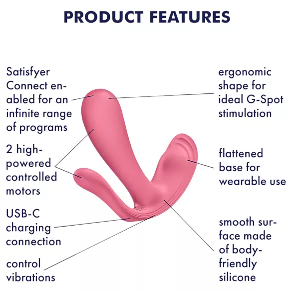 Satisfyer Top Secret+ - viselhető G-pont- és anál vibrátor (rózsaszín)