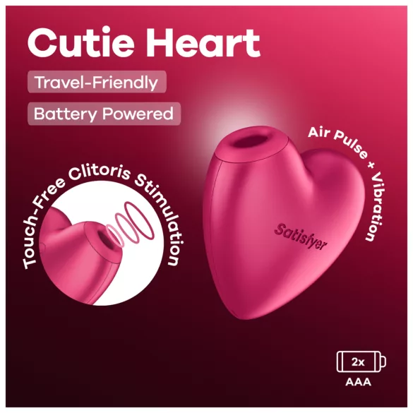 Satisfyer Cutie Heart - léghullámos csiklóizgató (pink)