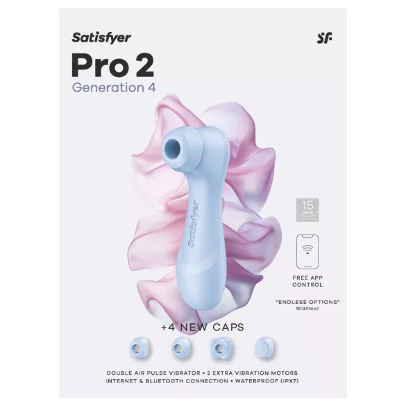 Satisfyer Pro 2 Gen4 - App-vezérelt léghullámos csiklóizgató (kék)