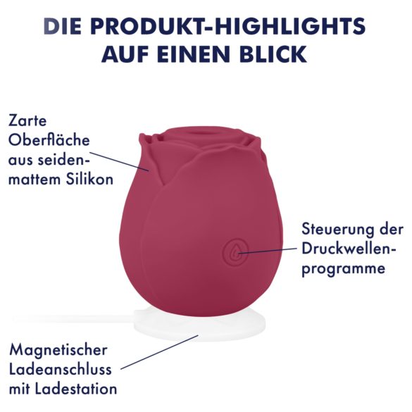 EIS Blush&Bloom - szívó rezgő vibrátor (piros)