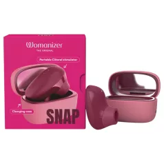   Womanizer Snap - léghullámos csiklóizgató töltőtokkal (piros)
