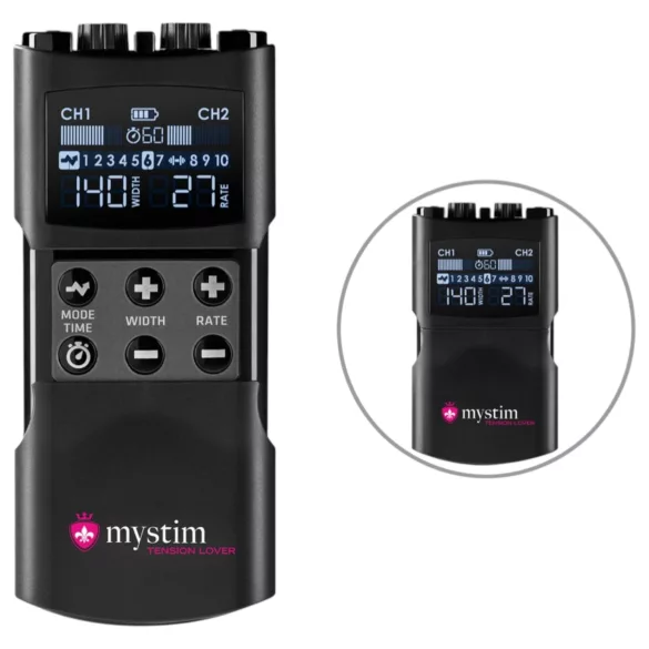 mystim Tension Lover 2 - digitális elektro szett (fekete)