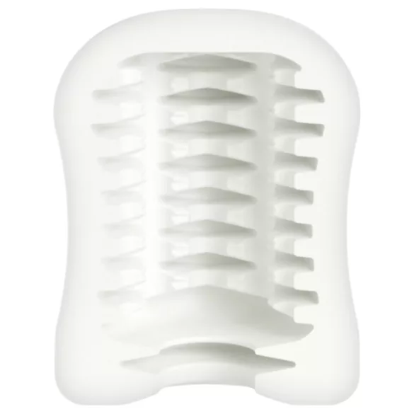 mystim MasturbaTIN Ribbed Rita - lamellás maszturbátor férfiaknak (fehér)